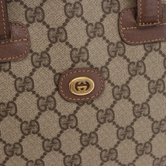 GUCCI GG Supreme Hand Bag PVC Beige Gold 000 46 6004 Auth bs36163