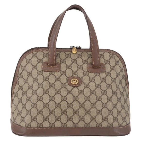 GUCCI GG Supreme Hand Bag PVC Beige Gold 000 46 6004 Auth bs36163