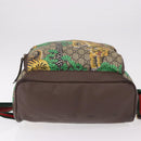 GUCCI GG Supreme Web Sherry Line Backpack PVC Bengal Beige 428027 Auth bs36164-13