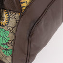 GUCCI GG Supreme Web Sherry Line Backpack PVC Bengal Beige 428027 Auth bs36164-14