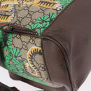GUCCI GG Supreme Web Sherry Line Backpack PVC Bengal Beige 428027 Auth bs36164-16