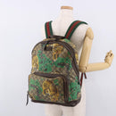 GUCCI GG Supreme Web Sherry Line Backpack PVC Bengal Beige 428027 Auth bs36164-27