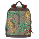 GUCCI GG Supreme Web Sherry Line Backpack PVC Bengal Beige 428027 Auth bs36164-3