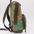 GUCCI GG Supreme Web Sherry Line Backpack PVC Bengal Beige 428027 Auth bs36164-5