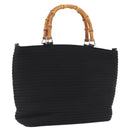 GUCCI Bamboo Hand Bag Canvas Black Silver 000 1998 0540 Auth bs36165-1