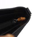 GUCCI Bamboo Hand Bag Canvas Black Silver 000 1998 0540 Auth bs36165-10