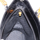 GUCCI Bamboo Hand Bag Canvas Black Silver 000 1998 0540 Auth bs36165-18