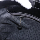 GUCCI Bamboo Hand Bag Canvas Black Silver 000 1998 0540 Auth bs36165-20