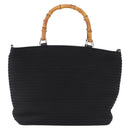 GUCCI Bamboo Hand Bag Canvas Black Silver 000 1998 0540 Auth bs36165-13