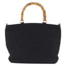 GUCCI Bamboo Hand Bag Canvas Black Silver 000 1998 0540 Auth bs36165-2