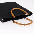 GUCCI Bamboo Hand Bag Canvas Black Silver 000 1998 0540 Auth bs36165-6