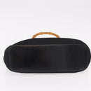 GUCCI Bamboo Hand Bag Canvas Black Silver 000 1998 0540 Auth bs36165-5