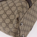 GUCCI GG Supreme Tote Bag PVC Beige Silver 114595 Auth bs36166-15
