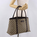 GUCCI GG Supreme Tote Bag PVC Beige Silver 114595 Auth bs36166-23