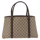 GUCCI GG Supreme Tote Bag PVC Beige Silver 114595 Auth bs36166-3