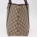 GUCCI GG Supreme Tote Bag PVC Beige Silver 114595 Auth bs36166-4