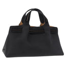 Salvatore Ferragamo Hand Bag Leather Black Gold Auth bs36167-1