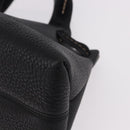 Salvatore Ferragamo Hand Bag Leather Black Gold Auth bs36167-16