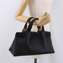 Salvatore Ferragamo Hand Bag Leather Black Gold Auth bs36167-21