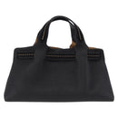 Salvatore Ferragamo Hand Bag Leather Black Gold Auth bs36167-2