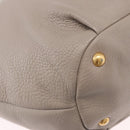 PRADA Hand Bag Leather 2way Gray Gold Auth bs36168-15