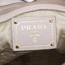 PRADA Hand Bag Leather 2way Gray Gold Auth bs36168-21