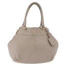 PRADA Hand Bag Leather 2way Gray Gold Auth bs36168-2