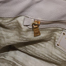 PRADA Hand Bag Leather 2way Gray Gold Auth bs36168-24
