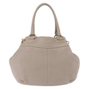 PRADA Hand Bag Leather 2way Gray Gold Auth bs36168-2