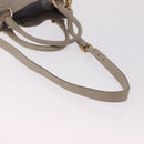 PRADA Hand Bag Leather 2way Gray Gold Auth bs36168-9
