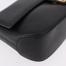 Salvatore Ferragamo Gancini Hand Bag Leather Black Gold Auth bs36169V-10