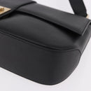 Salvatore Ferragamo Gancini Hand Bag Leather Black Gold Auth bs36169V-11