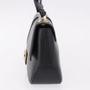 Salvatore Ferragamo Gancini Hand Bag Leather Black Gold Auth bs36169V-4