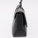 Salvatore Ferragamo Gancini Hand Bag Leather Black Gold Auth bs36169V-5