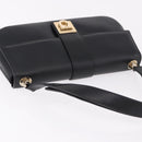 Salvatore Ferragamo Gancini Hand Bag Leather Black Gold Auth bs36169V-6