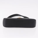Salvatore Ferragamo Gancini Hand Bag Leather Black Gold Auth bs36169V-9