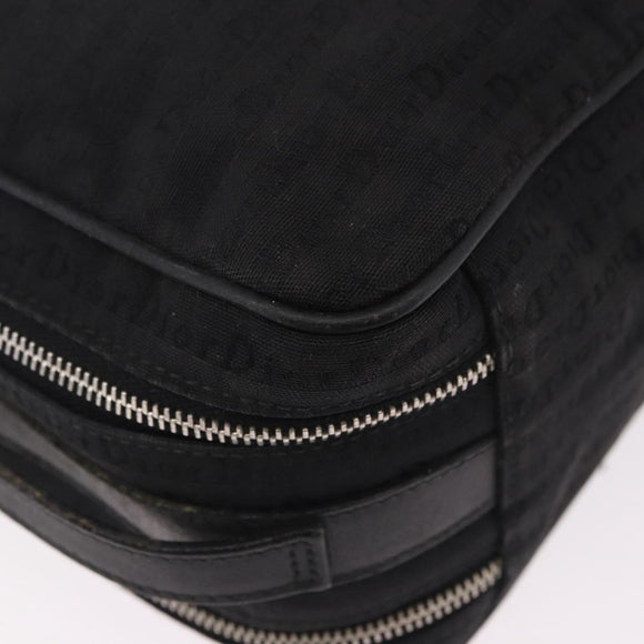 Christian Dior Clutch Bag Canvas Black Silver Auth bs36170