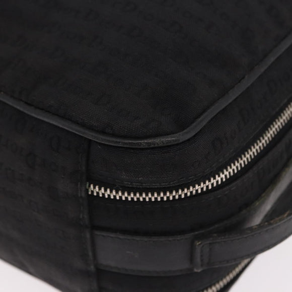 Christian Dior Clutch Bag Canvas Black Silver Auth bs36170