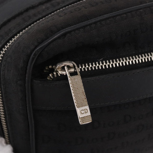 Christian Dior Clutch Bag Canvas Black Silver Auth bs36170