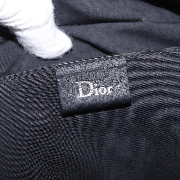 Christian Dior Clutch Bag Canvas Black Silver Auth bs36170