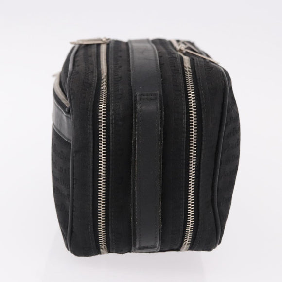 Christian Dior Clutch Bag Canvas Black Silver Auth bs36170