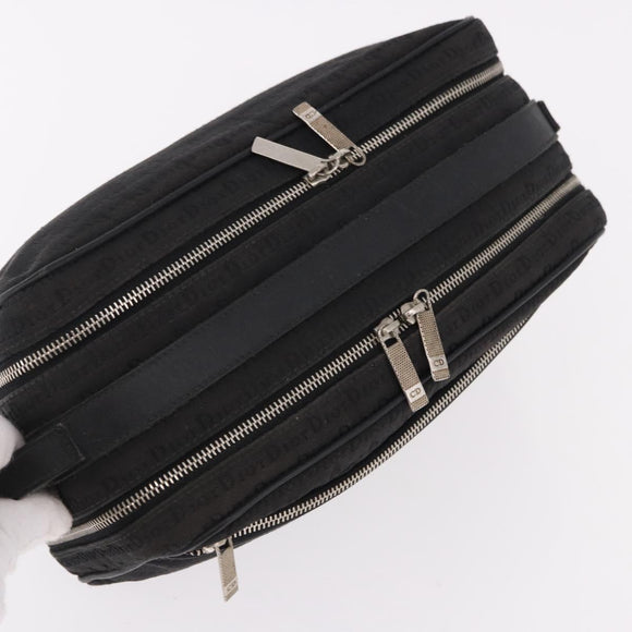 Christian Dior Clutch Bag Canvas Black Silver Auth bs36170