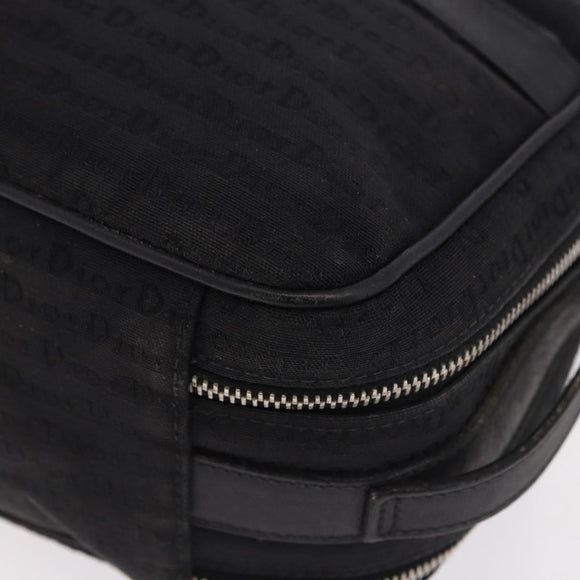 Christian Dior Clutch Bag Canvas Black Silver Auth bs36170