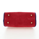 Christian Dior Hand Bag Suede 2way Red Gold Auth bs36171V-11