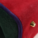Christian Dior Hand Bag Suede 2way Red Gold Auth bs36171V-12