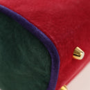 Christian Dior Hand Bag Suede 2way Red Gold Auth bs36171V-14