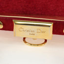 Christian Dior Hand Bag Suede 2way Red Gold Auth bs36171V-16