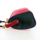 Christian Dior Hand Bag Suede 2way Red Gold Auth bs36171V-4