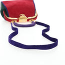 Christian Dior Hand Bag Suede 2way Red Gold Auth bs36171V-9