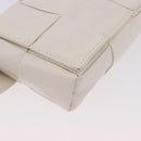 BOTTEGA VENETA MAXI INTRECCIATO Cassette Bag Leather White Silver Auth bs36173A-8